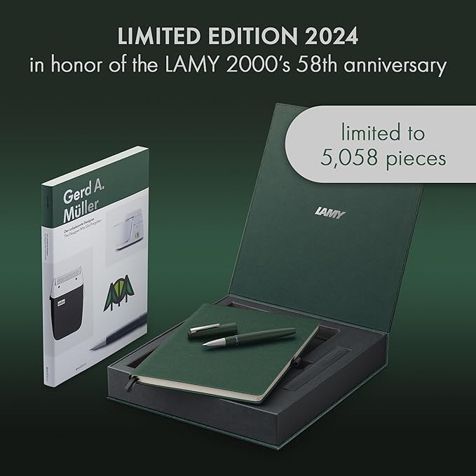 LAMY - Set Pluma Estilográfica 2000 + Cuaderno - Pine - ORO 14K - Edición Limitada