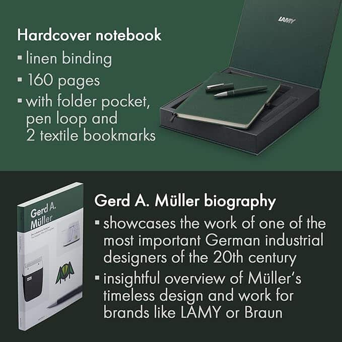 LAMY - Set Pluma Estilográfica 2000 + Cuaderno - Pine - ORO 14K - Edición Limitada