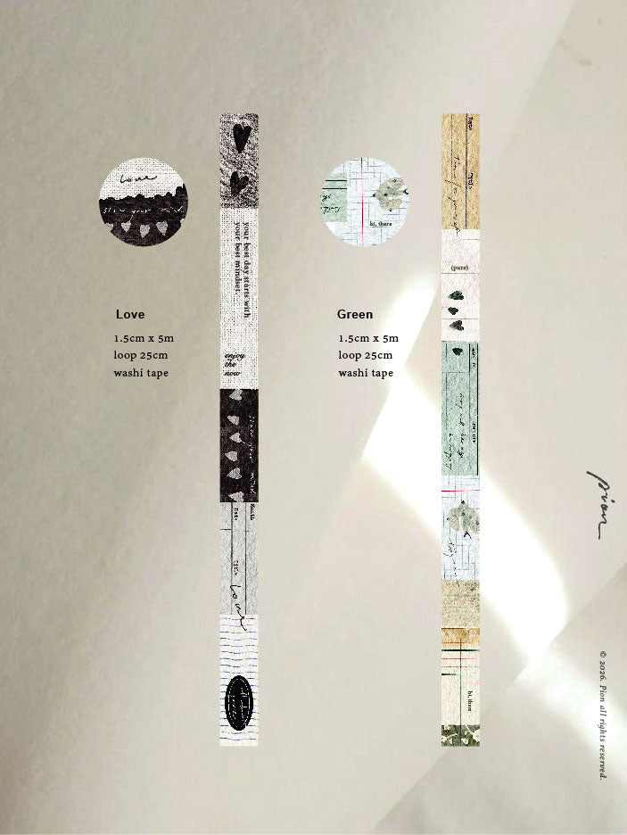 PION - Washi Tape 15 mm - Deco Tape 2