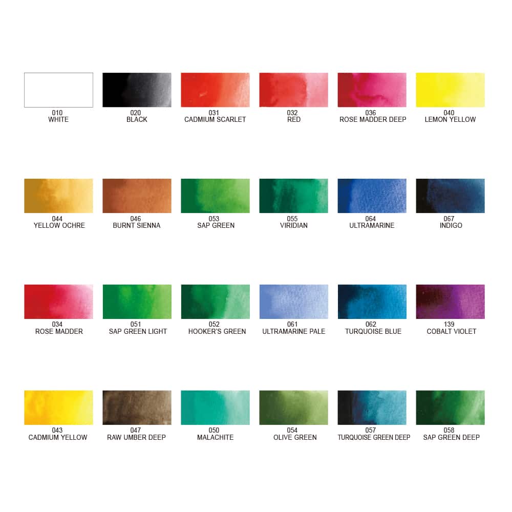 Kuretake - Set 24 Acuarelas GANSAI TAMBI