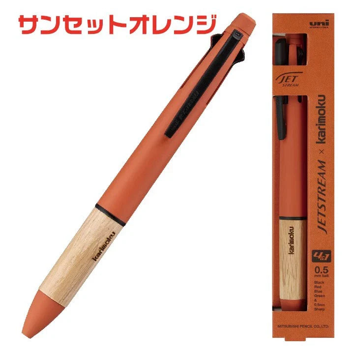 Mitsubishi Uni - Bolígrafo multifunción 4&1 - Sunset Orange - Jetstream x karimoku