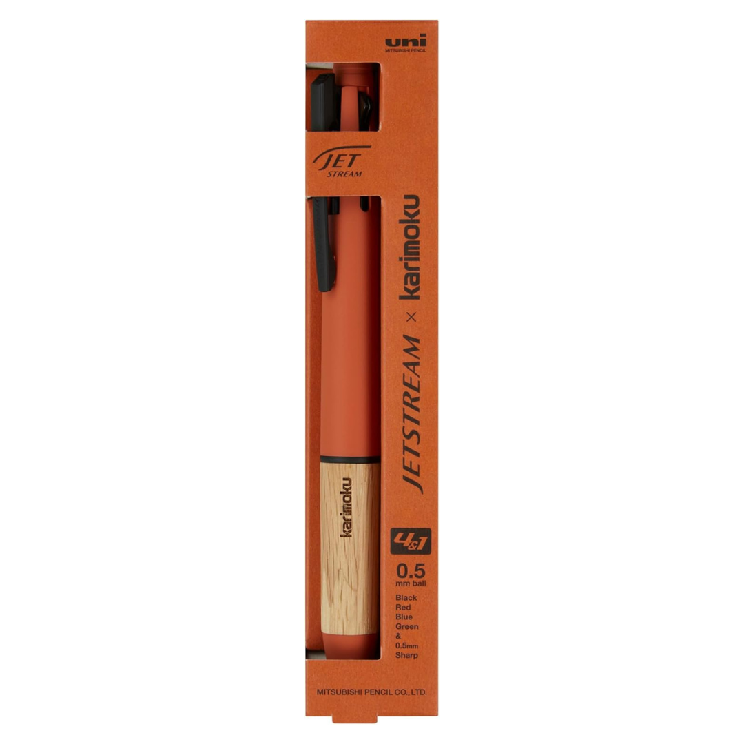 Mitsubishi Uni - Bolígrafo multifunción 4&1 - Sunset Orange - Jetstream x karimoku