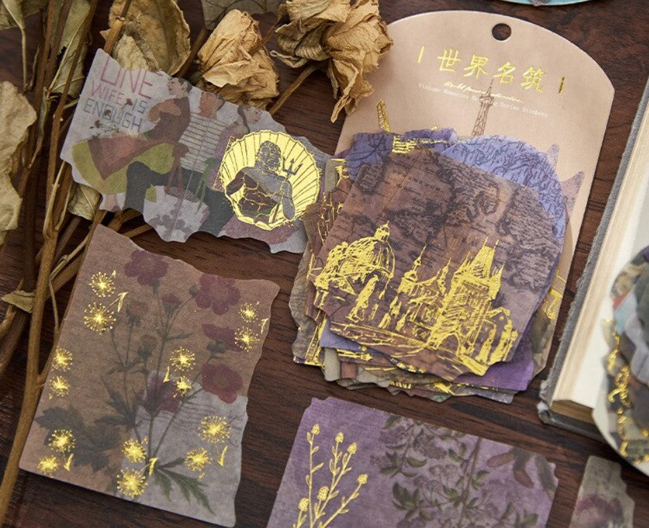 Zaomo- Pegatinas 40ud - Bronzing Series - Decoración vintage