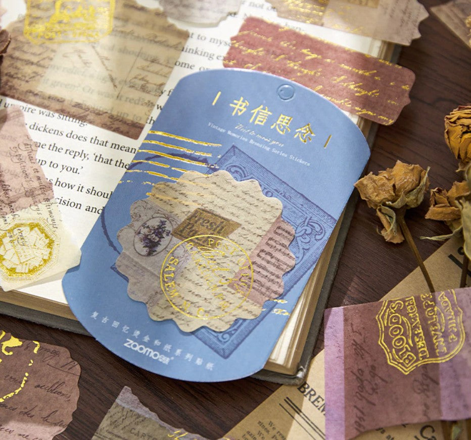 Zaomo- Pegatinas 40ud - Bronzing Series - Recortes Noticieros