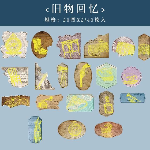 Zaomo- Pegatinas 40ud - Bronzing Series - Decoración vintage