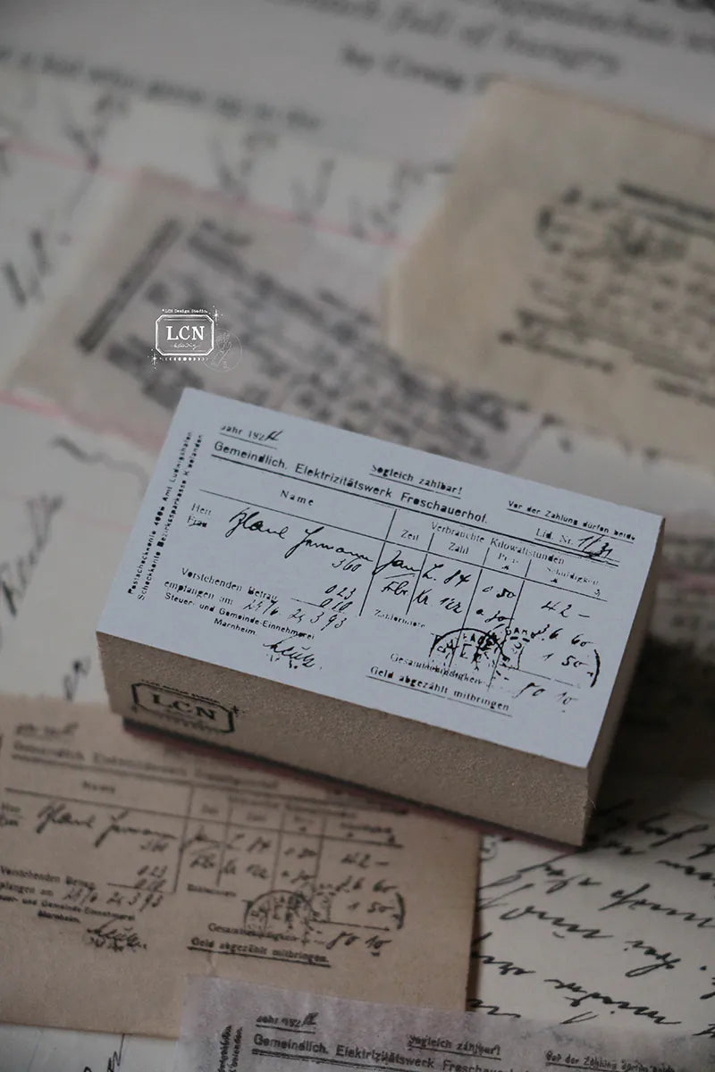 LCN - Sello de Madera - Mini Receipt L - Receipt Stamp