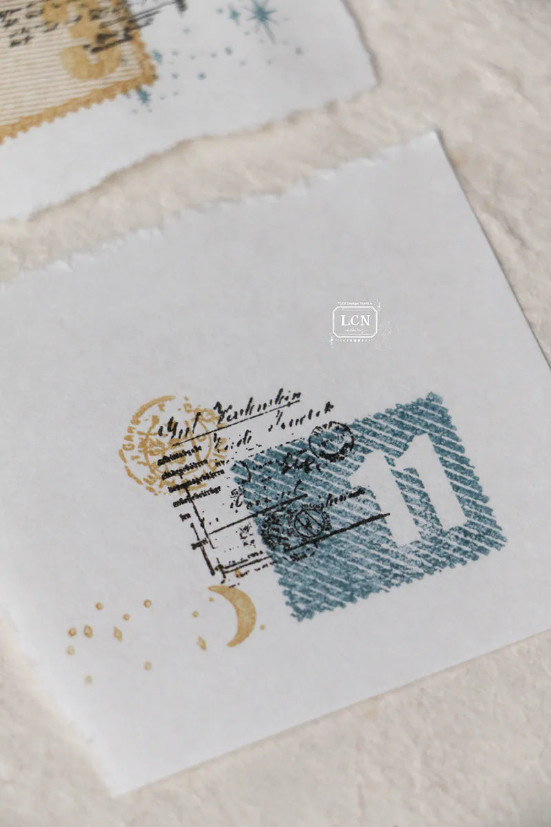 LCN - Set 2 Sellos de Madera - Mini Receipt S - Receipt Stamp