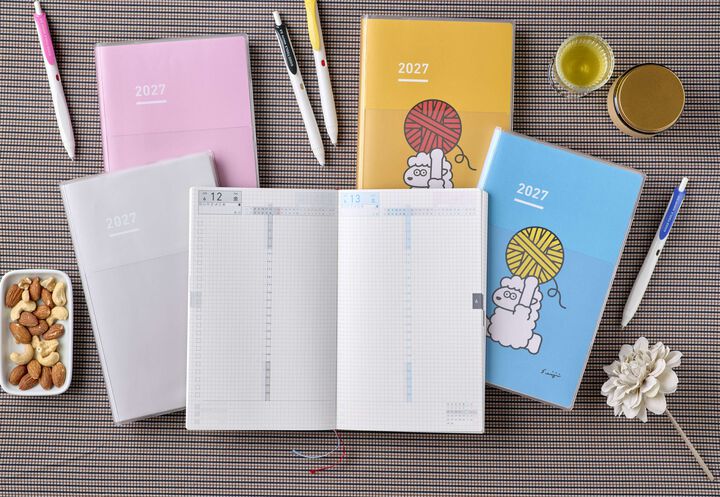 Kokuyo JIBUN TECHO DAYS mini - Agenda Diaria 2027 - B6 Slim - Sheep Yarn Blue