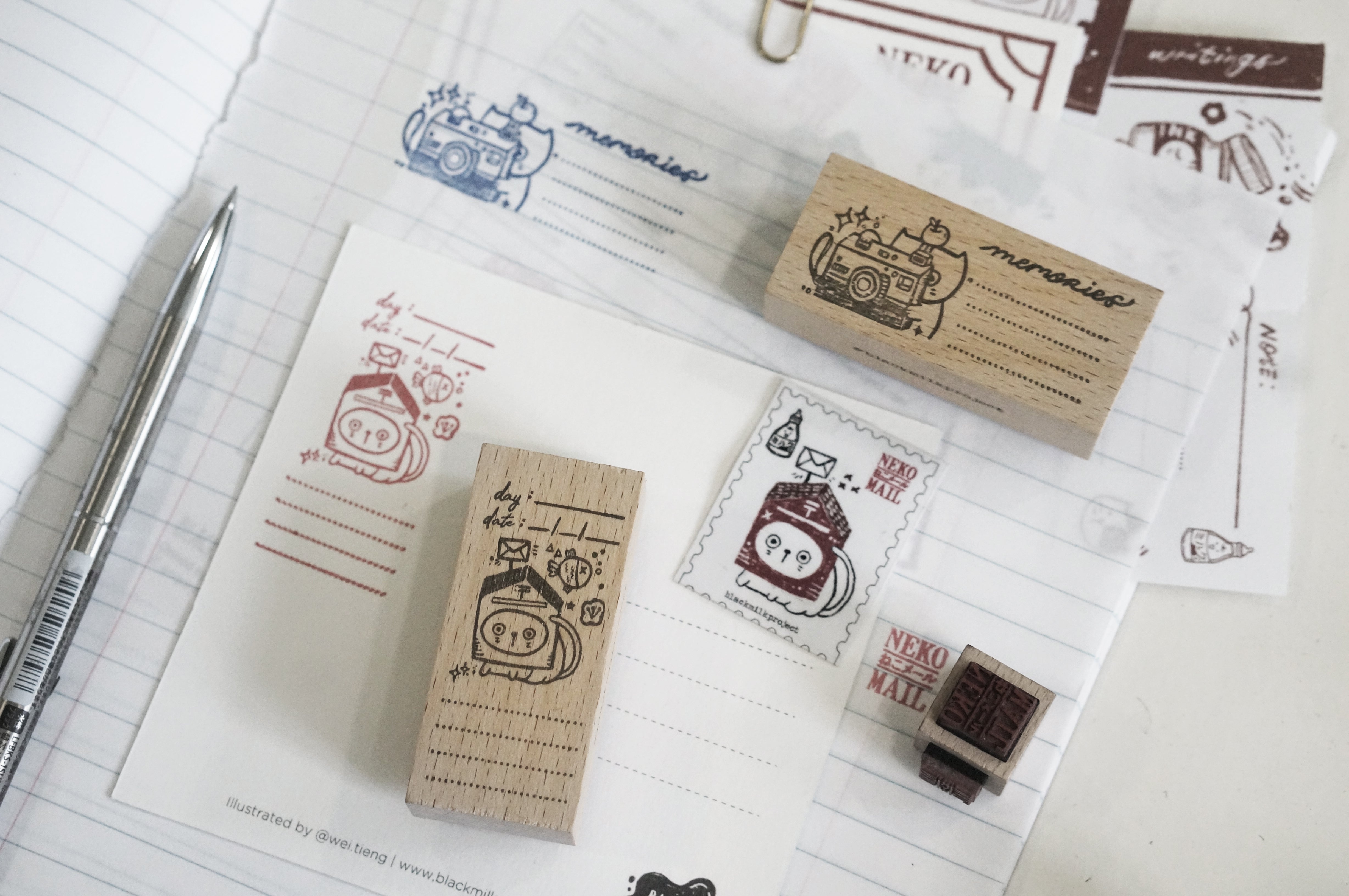 Black Milk Project - Sello de madera MAILBOX - Neko Mail Label