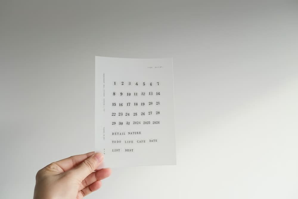 Yohaku - Pegatinas en Rollo - Calendar