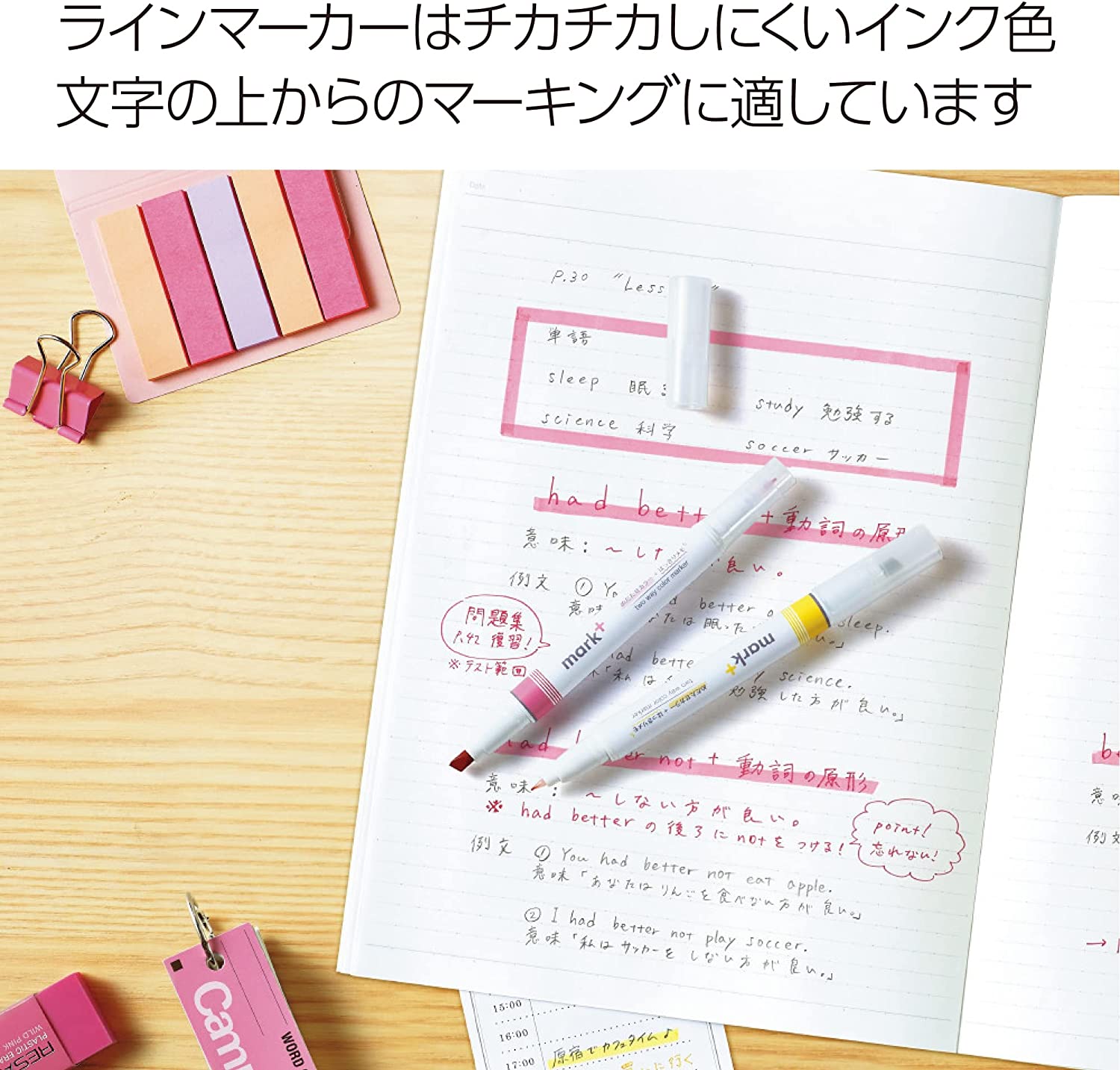 Kokuyo - Set 5 Marcadores Punta Doble - Blanco - Mark+