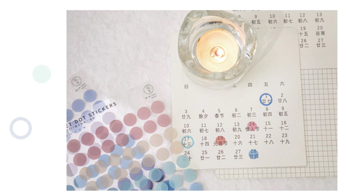 Miss Time - Pegatinas redondas de colores - PET DOT STICKERS