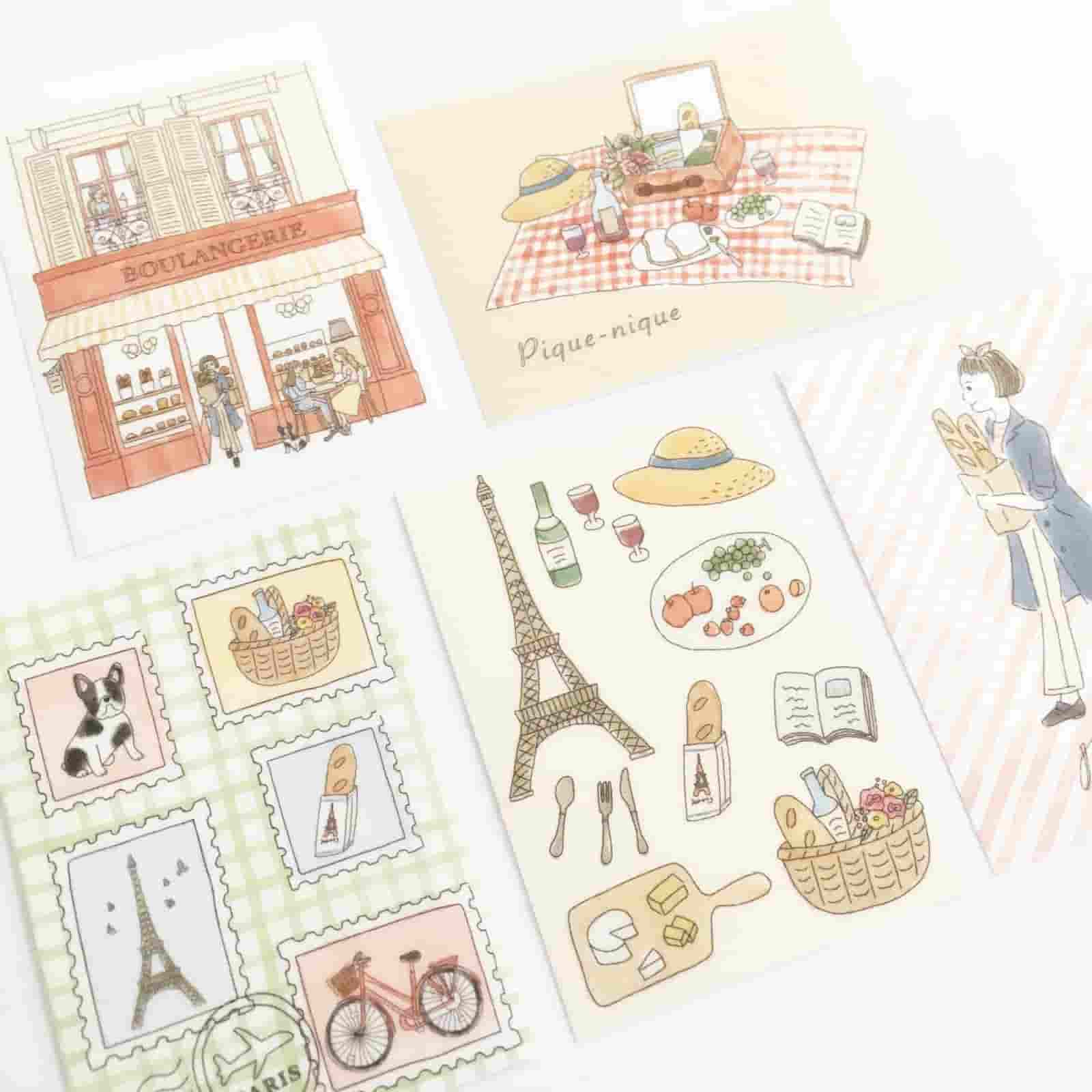 Furukawashiko - Pegatinas Panadería - 20 ud - DecoSeal - Bonjour Paris