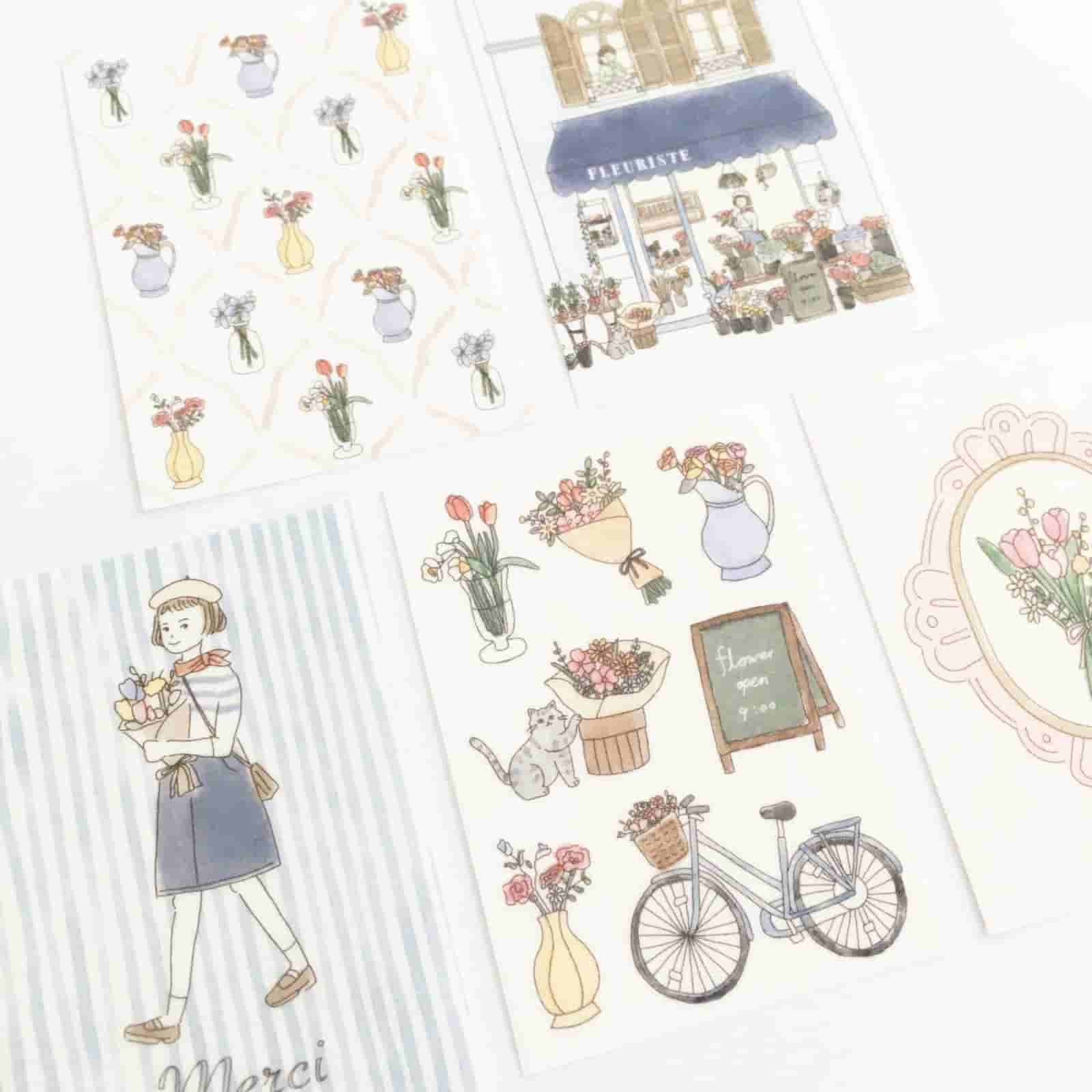 Furukawashiko - Pegatinas Floristería - 20 ud - DecoSeal - Bonjour Paris