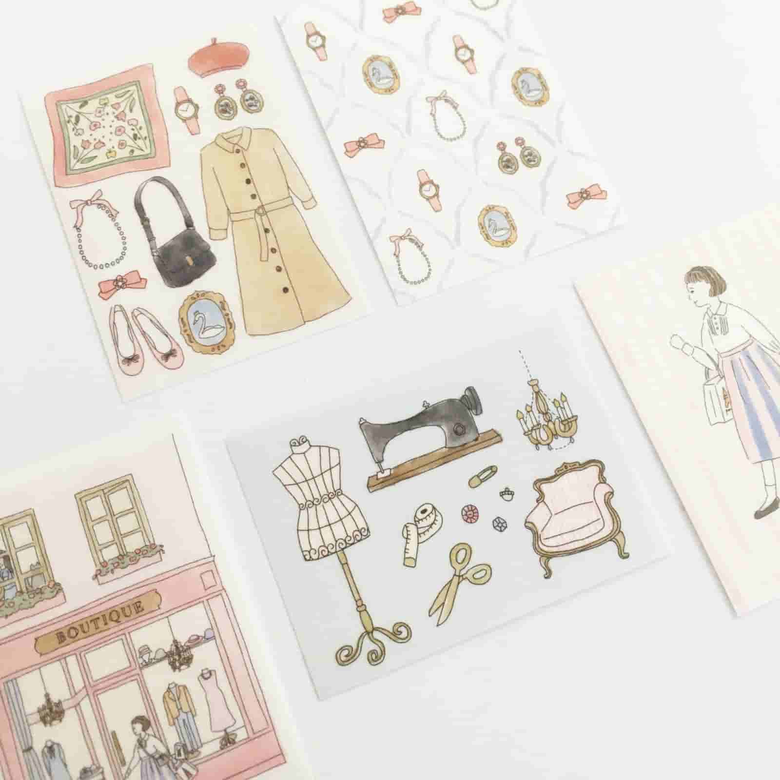 Furukawashiko - Pegatinas Boutique - 20 ud - DecoSeal - Bonjour Paris