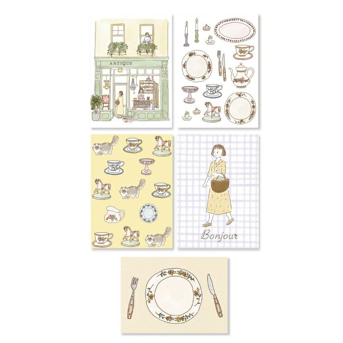 Furukawashiko - Pegatinas Antique - 20 ud - DecoSeal - Bonjour Paris