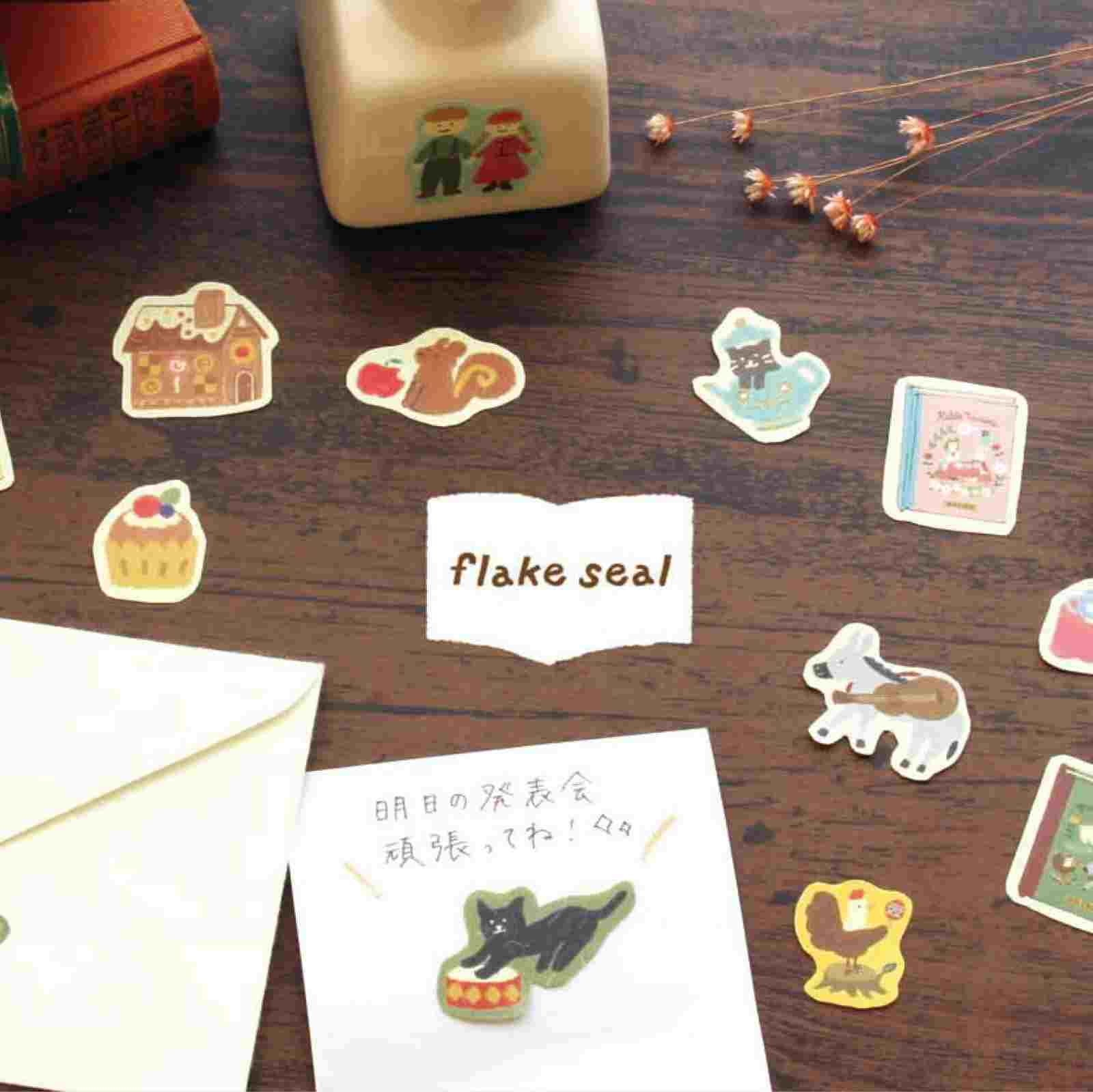 Furukawashiko - Pegatinas Rabbit TeaTime - 20 ud - FlakeSeal