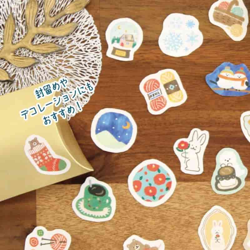 Furukawashiko - Pegatinas Invierno Flake Seal 20ud - Retro Tsubaki Usa