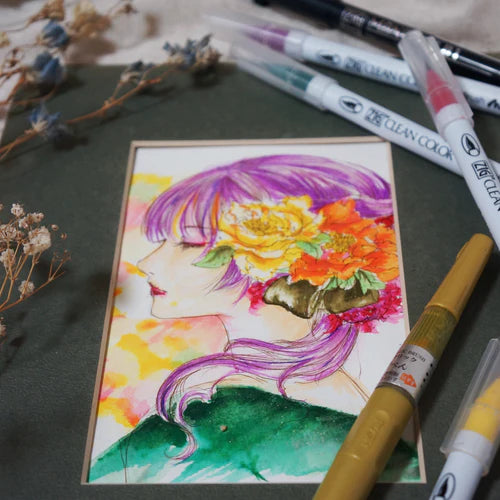 Kuretake - Set 12 Rotuladores - ZIG Clean Color Real Brush