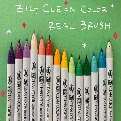 Kuretake - Set 12 Rotuladores - ZIG Clean Color Real Brush