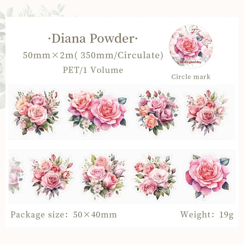 Mr Paper - Pegatinas en rollo Flores - Diana Powder