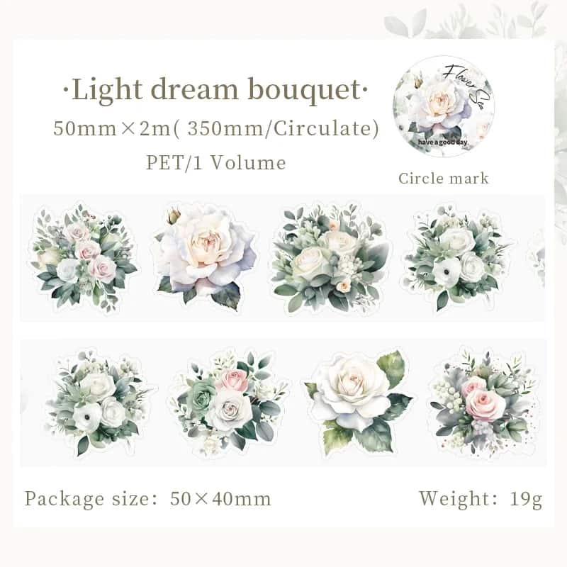 Mr Paper - Pegatinas en rollo Flores - Light Dream Bouquet
