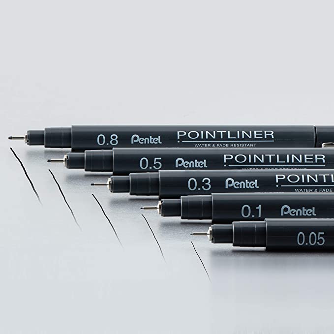 Pentel - Set 5 Bolígrafos Calibrados Pointliner