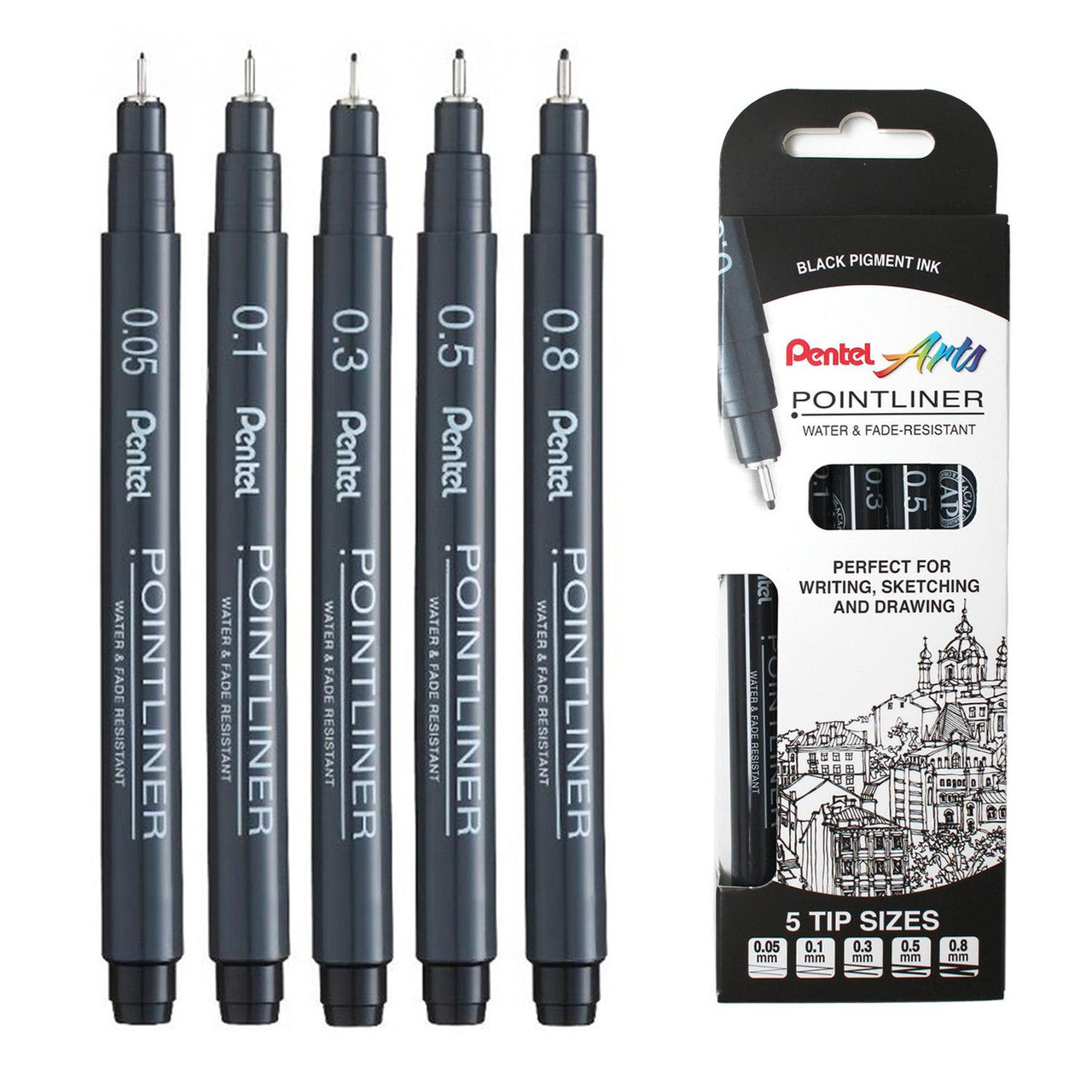 Pentel - Set 5 Bolígrafos Calibrados Pointliner