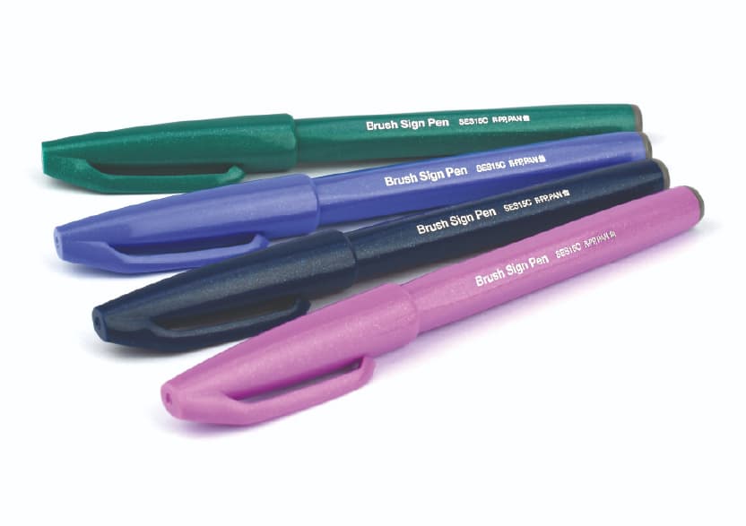 Pentel - Estuche 4 Brush Sign Pen - Berry