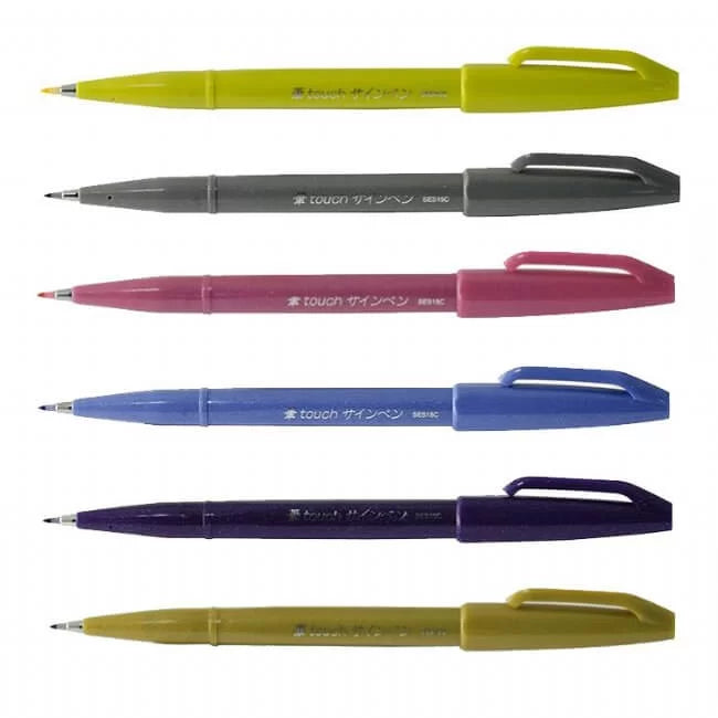 Pentel - Set 30 Brush Sign Pen - Puntal Pincel