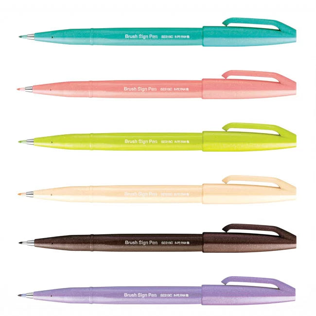 Pentel - Set 30 Brush Sign Pen - Puntal Pincel