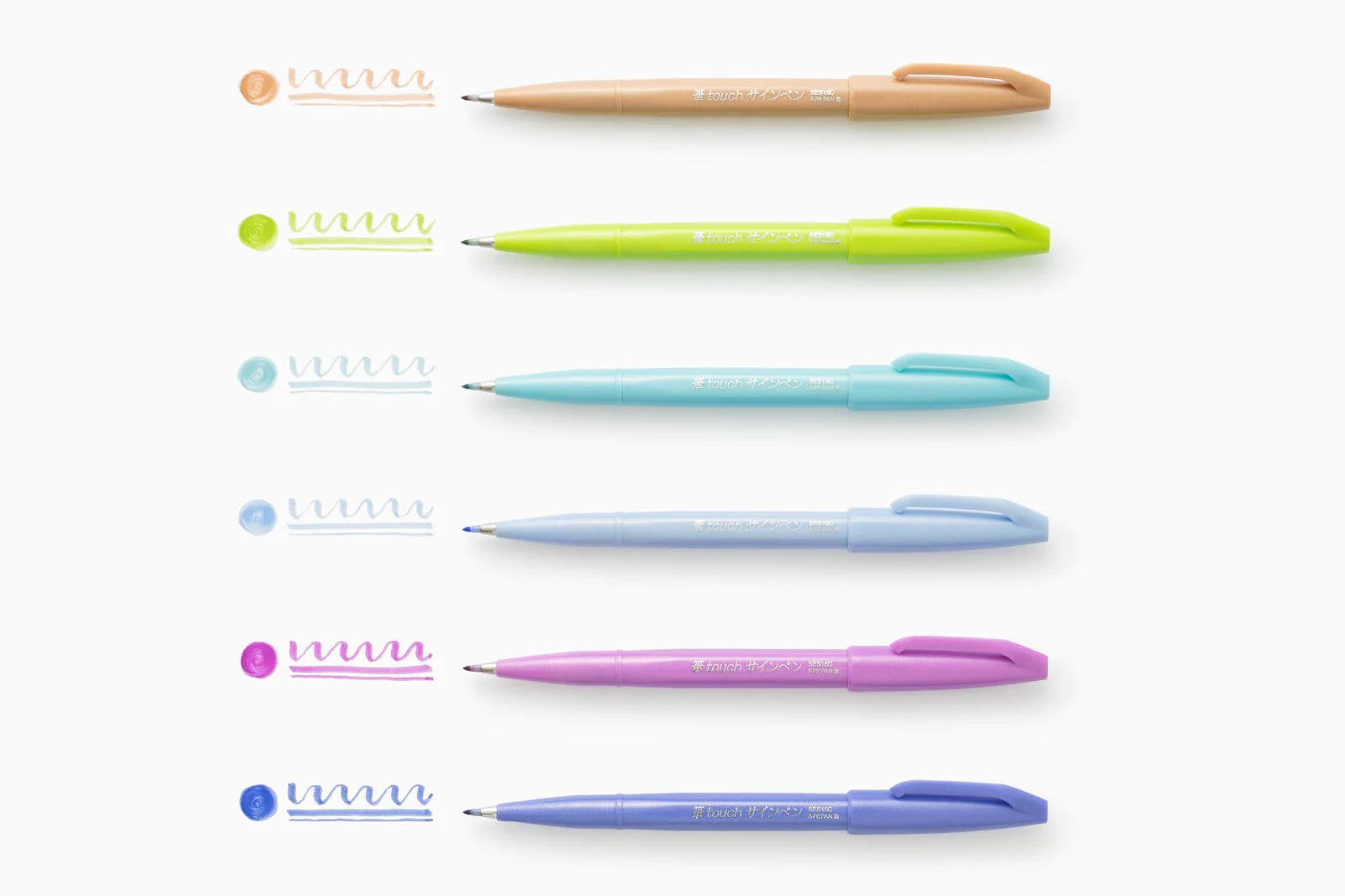 Pentel - Set 6 Brush Sign Pen - C