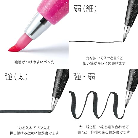 Pentel - Set 6 Brush Sign Pen - D
