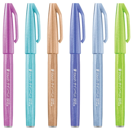 Pentel - Set 6 Brush Sign Pen - C