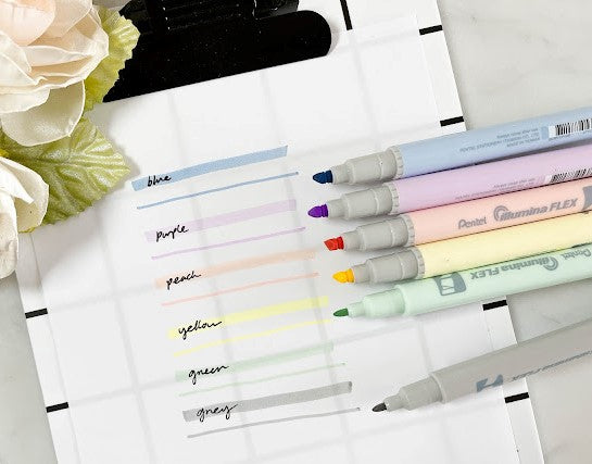 Pentel - Set 6 Marcadores Fluorescentes Doble Punta - Pastel