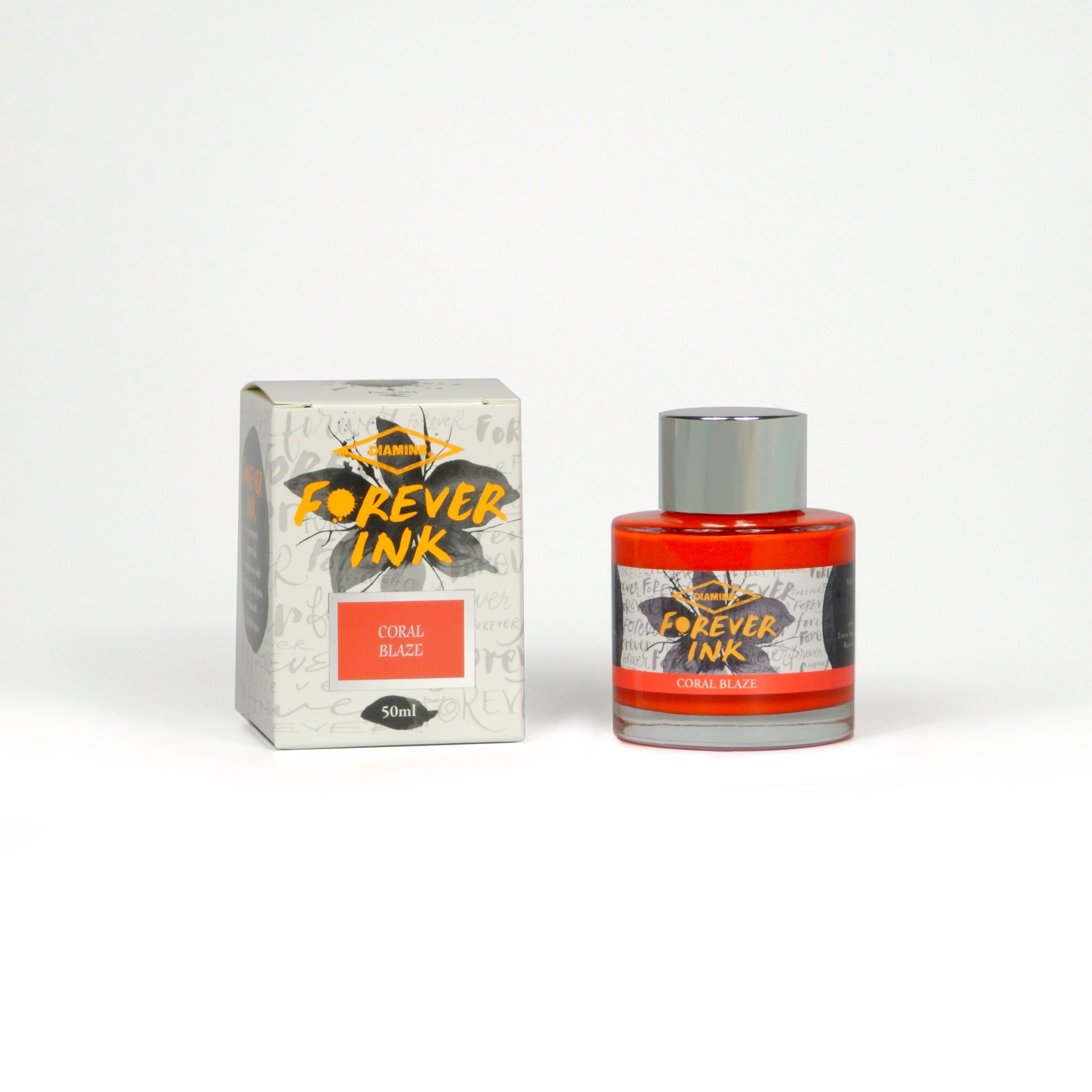 Diamine - Tintero 50 ml - Tinta Permanente Coral Blaze - FOREVER INK