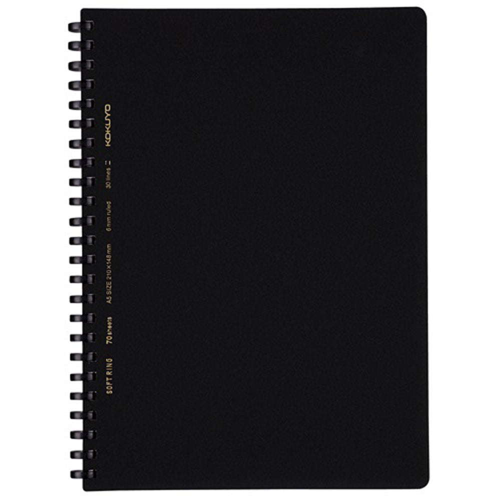 Kokuyo - Cuaderno Soft Ring - Rayas A5 - Negro