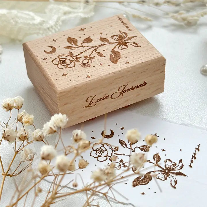 Leela Journals - Sello de madera - Rosa Moonlight