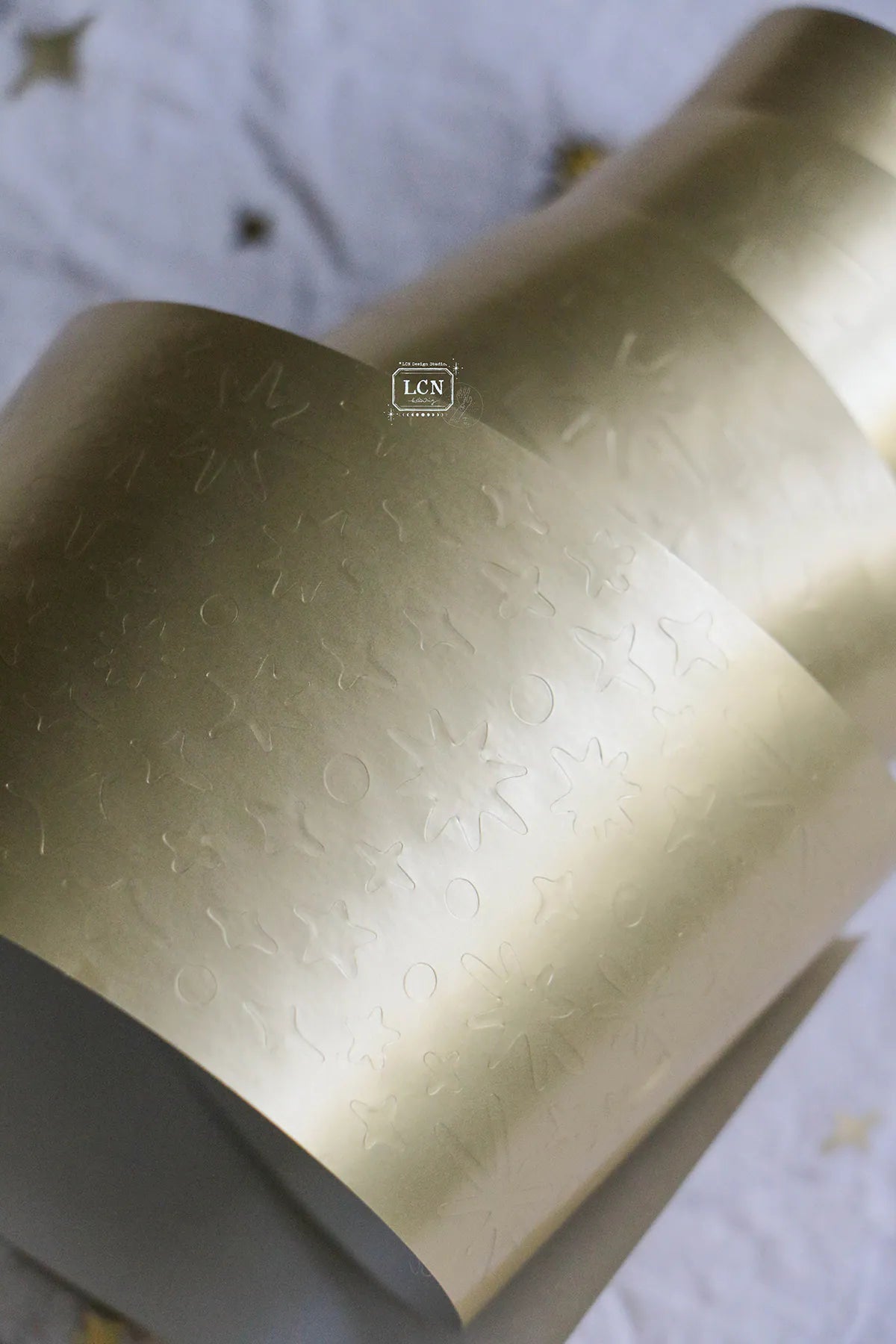 LCN - Pegatinas en Rollo Precortadas - Star - Glossy Gold y Matte Gold