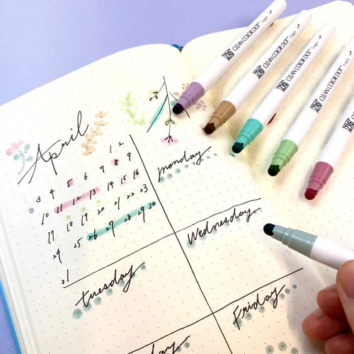 Kuretake - Rotulador Set 6 - ZIG Clean Color Dot - Mild Smoky