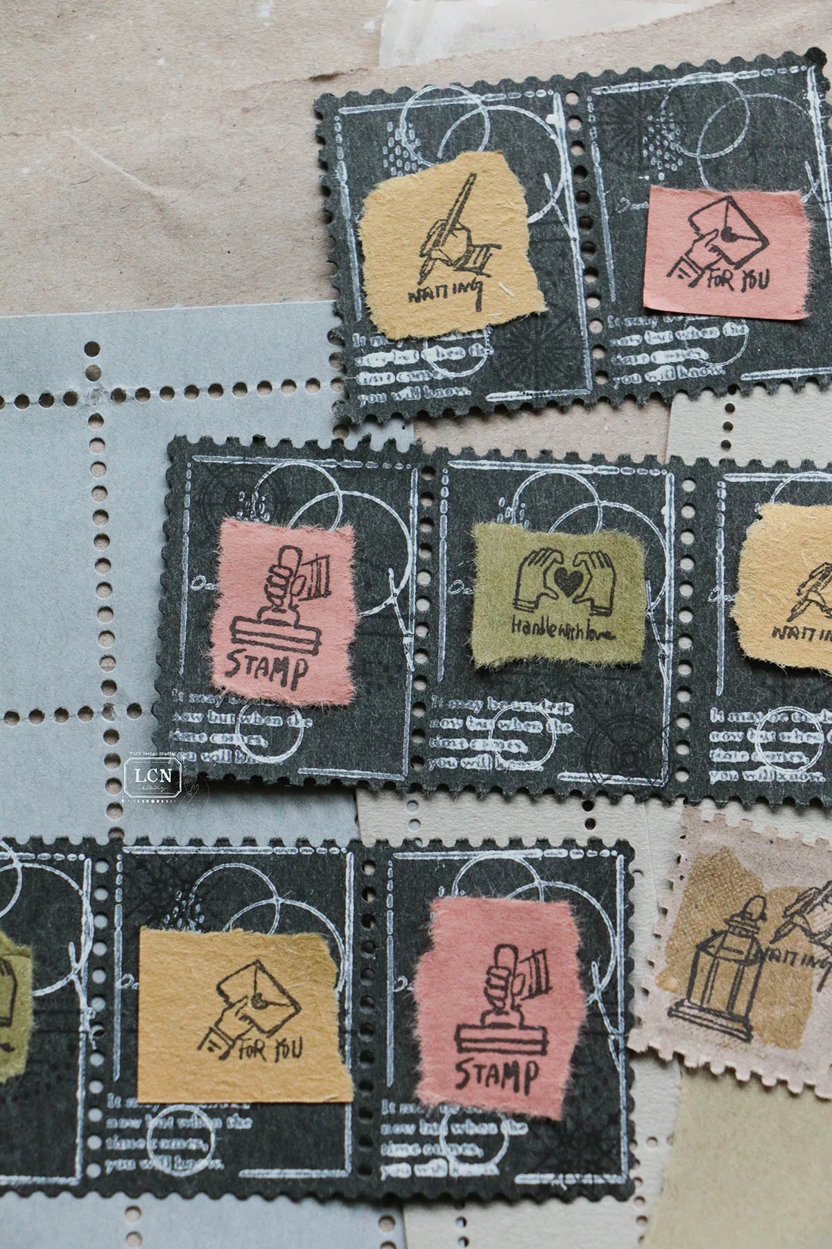 LCN - Set 4 Sellos de Madera - Tiny Signs