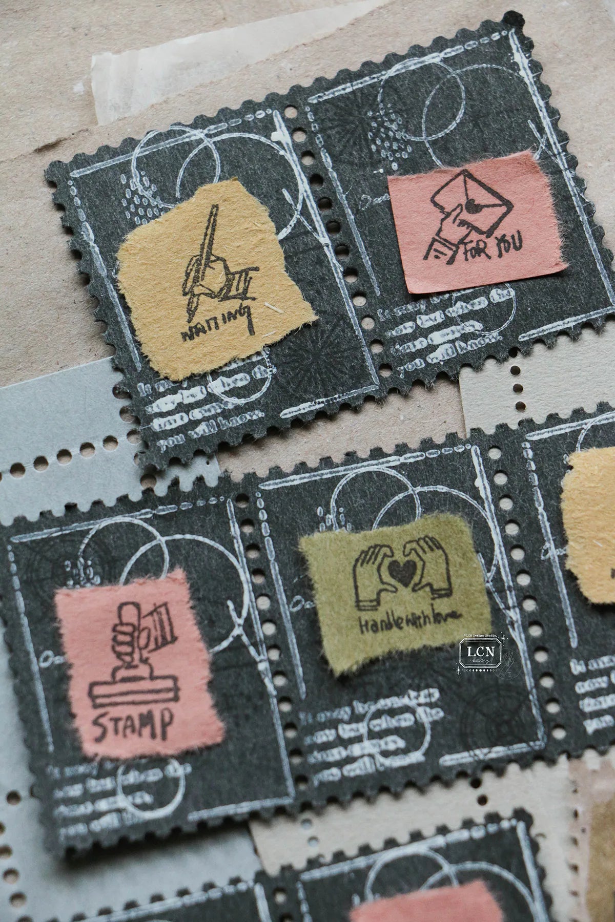 LCN - Set 4 Sellos de Madera - Tiny Signs