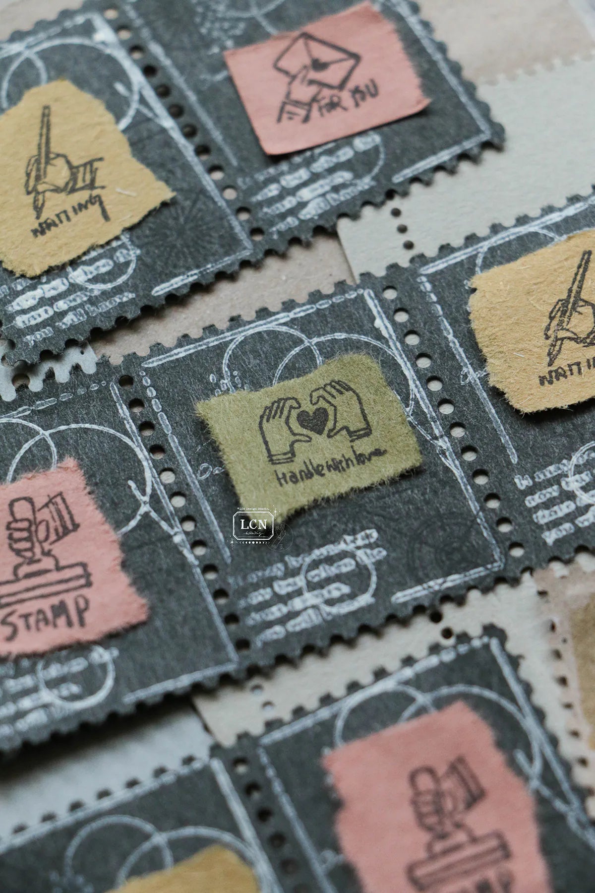 LCN - Set 4 Sellos de Madera - Tiny Signs