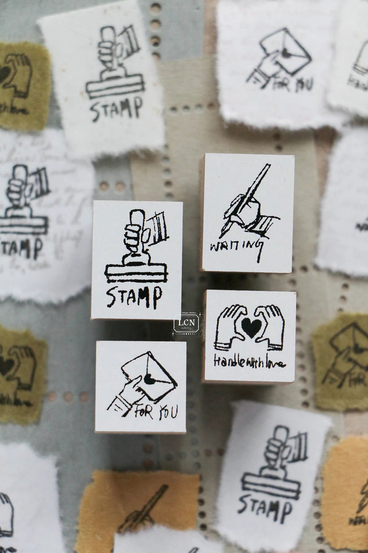 LCN - Set 4 Sellos de Madera - Tiny Signs