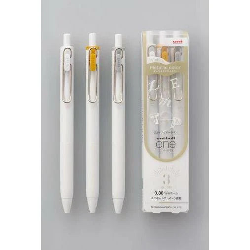 Mitsubishi Uni - Set 3 Bolígrafos Metalizados 0.38 mm - UniBall Creative Color