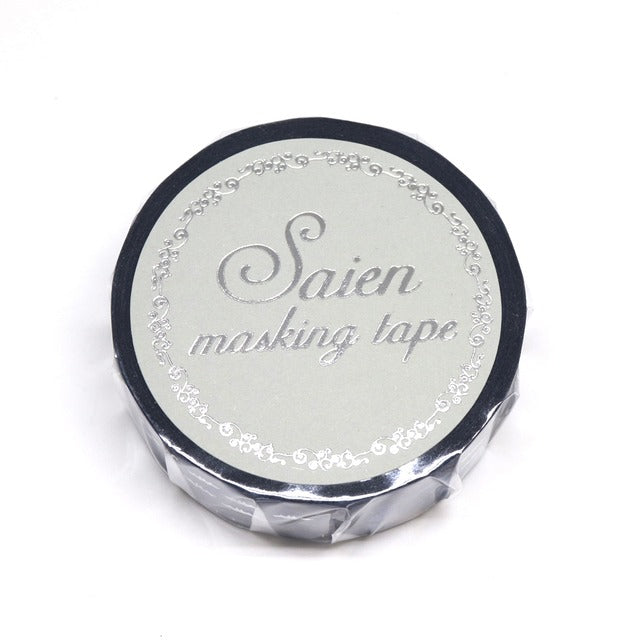 SAIEN - Washi Tape - Cats and Bats UR3039 - 15 mm Silver Foil