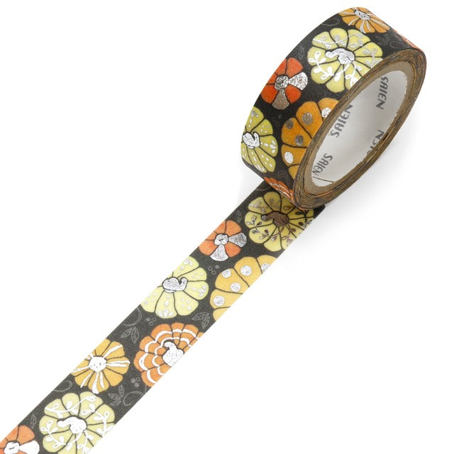 SAIEN - Washi Tape - Pumpkin UR3066 - 15 mm Silver Foil