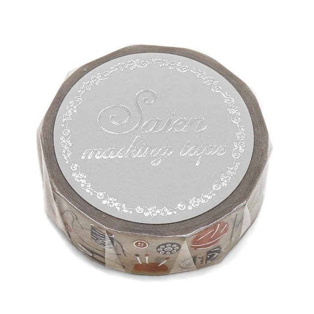 SAIEN - Washi Tape - Sewing UR3068 - 15 mm Silver Foil