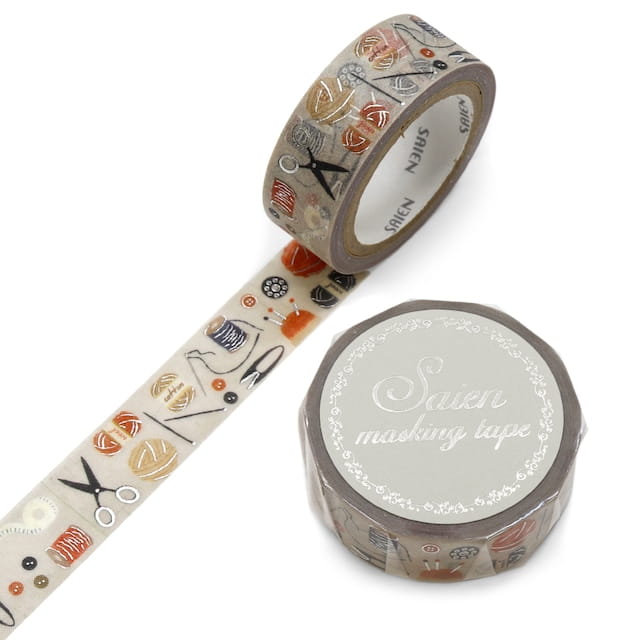 SAIEN - Washi Tape - Sewing UR3068 - 15 mm Silver Foil