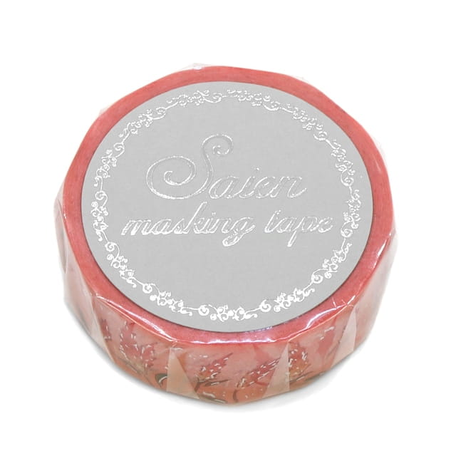 SAIEN - Washi Tape - Candle Cockscomb UR3069 - 15 mm Silver Foil